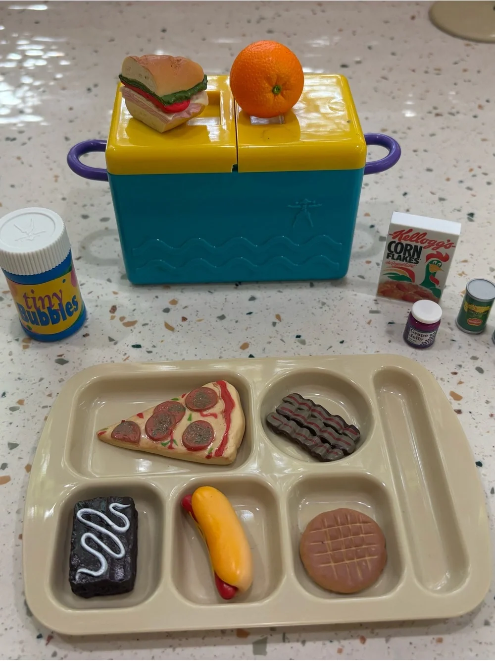 Vintage 90s American Girl Play Food Lunch Tray‎ Set with Cooler